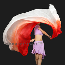 Belly dance yarn towel hand tossed towels double yarn oriental dance performance yarn towel yellow orange red opening dance silk long silk scarves