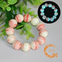 Natural luminous stone rough stone bracelet Super bright night pearl male and female red floating flower couple hand string bracelet