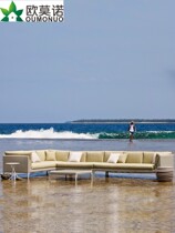 Outdoor Sofa Villa Garden Casual Rattan Sofa tea table Composition Guido Courtyard Balcony Living Room Rattan table and chairs