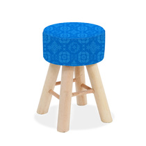 Edison clot blue silk low stool chair round stool chair trend cute childrens home furniture studio