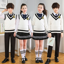 School uniform suit primary and middle school students class clothes horse chia sweater nursery school cotton long sleeve college wind spring autumn and winter clothing chorus