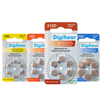 Germany Digihear hearing aid button battery 10D 312D 13D675D counted long A10A312A13