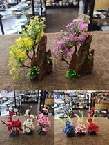 Hotel dishes cold dishes sash decoration creative plate head decoration plate cooking simulation flowers and plants small ornaments plate decoration