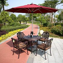 Outdoor Table And Chairs Casual Cast Aluminum Alloy Iron Art Balcony Villa Outdoor Patio Waterproof furniture Eurostyle sunshade