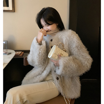 Linlin fur 2022 new round collar merino fur coat lamb wool young fur coat women