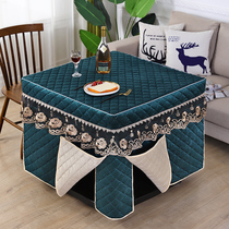 Bake fire cover square double-sided velvet thickened velvet electric furnace cover new 8 pieces mahjong machine cover fire quilt cover