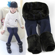 Spring and autumn winter children's pantyhose plus velvet padded one foot baby colorful cotton girls leggings cotton pants