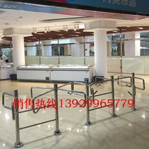 Stairway passage one-way turnstile Stainless steel cross fence turnstile door Pedestrian access single image control door gate