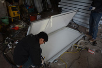 New column unit publicity window window window bulletin board room open stainless steel notice bar customized factory direct sales