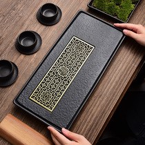 Light luxury ceramic tea tray Home Office small coffee table tea table tray simple style Japanese water storage type dry bubble tray