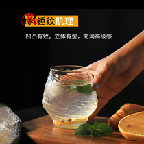 Light luxury crystal glass whisky wine cup set home high-end wine set new creative hammer wine glass beer glass