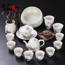 Light luxury Chinese style tea set home high-grade ceramic teapot new office meeting guest cup tea cup tea wash