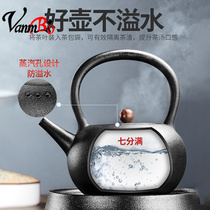 Light luxury ceramic cooking teapot set home high-grade Japanese creative small kettle black pottery electric pottery stove tea cooker