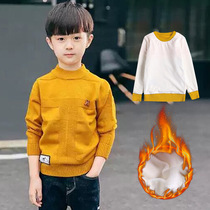 Childrens 2021 new autumn winter boys plus velvet padded sweater 8 handsome 12 years old 3 boys 9 warm sweater