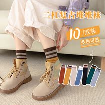 Net red socks with Martin boots stockings stockings piles of socks womens autumn and winter pure cotton outerwear cotton tide mid-tube socks