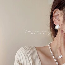 South Korea East gate retro style Temperament Micro-Inlaid Geometric Design Sensation Pearl Ear