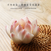 Handmade ceramic lotus tea pet ornaments personalized creative lovely boutique can raise Zen incense incense incense seat tea art tea ceremony