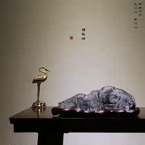 The old Lingbi stone pure natural leaning on the mountain Lingbi stone case head Xuanxuan swinging piece original stone chiishi natural stone Taihu stone