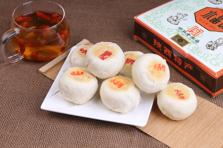 陕西特产西安糕点 德懋恭水晶饼500克 买三盒包邮 非物质文化遗产