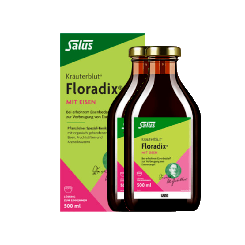ອົງປະກອບທາດເຫຼັກຂອງເຢຍລະມັນ Floradixsalus ອົງປະກອບທາດເຫຼັກສີຂຽວເສີມທາດເຫຼັກ 500ml * 2 ຂວດເສີມທາດເຫຼັກເພື່ອເຕີມເຕັມເລືອດ