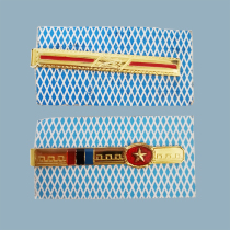 New retired old goods eight seven 87 old metal aluminum 24k gold nostalgic collection souvenir collar clip