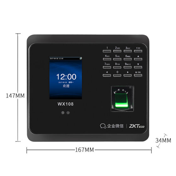 Zkteco 엔트로피베이스 WX108 엔터프라이즈 WeChat 얼굴 인식 출석 기계 지문 점검 체크인 모바일 앱 출석기 지능형 네트워크 클라우드 출석 기계 작업 로그인 머신 Zkteco 엔트로피베이스 WX108 엔터프라이즈 WeChat 얼굴 인식 출석 기계 지문 점검 체크인 모바일 앱 출석기 지능형 네트워크 클라우드 출석 기계 작업 로그인 머신