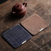 Fanyue hand-sewn Japanese fabric mat kung fu tea ceremony teapot purple clay pot large cloth mat anti-hot double layer cotton linen