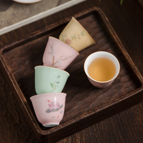 Fanyue Jingdezhen hand-painted jade clay ceramics beautiful Chinese kung fu tea set tea tea master small cup single Cup