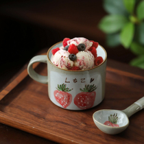 ins Wind original Japanese fruit animal water cup coffee cup hipster student rough hand painted milk mug mug