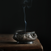 Fanyue full copper incense burner antique old stove home dedicated to pan incense burner pure copper hand-made incense stove sandalwood stove