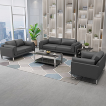 Office Sofa Brief Modern Business Office Sofa guests in talks Three-place real leather sofa tea table suit