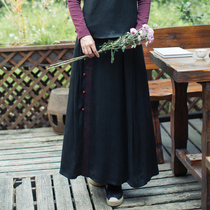 Zhus original (a dream for the year) autumn and winter new womens silk satin fragrant cloud yarn stitching long skirt