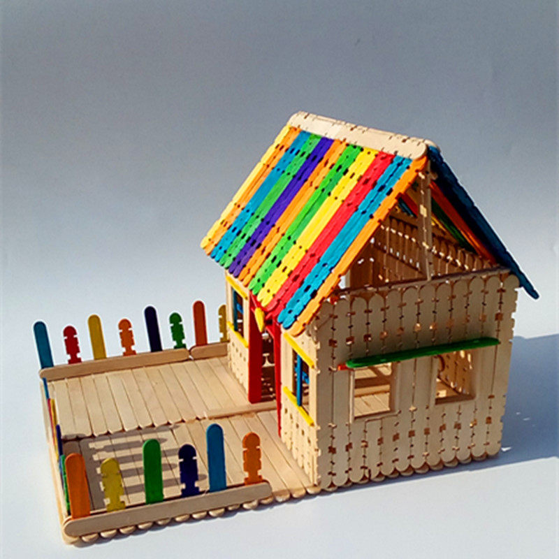 模型制作冰糕棒手工diy创意房子新款式样桌面摆设儿童拼装类材料