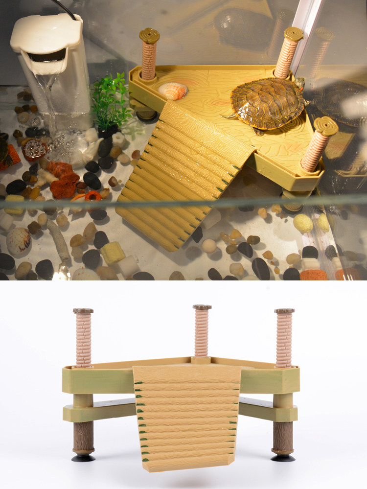 乌龟晒台爬台水龟晒背台晒龟台龟缸鱼缸爬坡浮台浮岛爬梯造景躲避