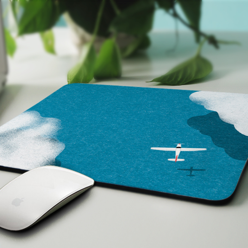 定制游戏鼠标垫加厚办公桌垫牧云防滑耐磨创意清新文艺中国风腕垫_7折