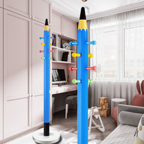 Clothes Hanger Home Hung Hanger Floor Bedroom Children Room Pencil Clothes Hat Rack Subnetting Red Single Rod Type Containing