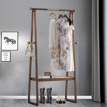 Hanghanger Ground Floor Bedroom Solid Wood Multifunction Clothes Hat Rack Home Living Room Clothes Rack Solid Standing Shelf