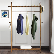 Hanghanger Ground Floor Bedroom Solid Wood Multifunction Clothing Cap Rack Home Living Room Clothing Rack Large Capacity Brass set