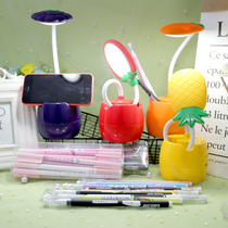 Lamp eye protection desk student rechargeable dormitory learning led childrens bedroom bed headband pen holder nightlight