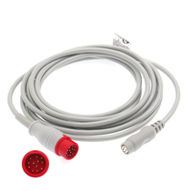 Compatible with Mindray 12-pin to HP four-hole 4-pin ECG monitor with invasive piezoelectric cable BIP data cable