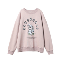 NOTFORMAD (NFM)tide brand cartoon rabbit print sweater female original pink loose pullover sweater male
