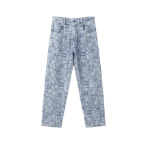 NOTFORMAD (NFM)jeans mens straight loose tide brand autumn dollar full printing trend pants