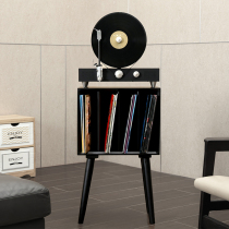 Nordic retro vinyl record storage rack solid wood storage cabinet home storage box album storage box recording machine cabinet