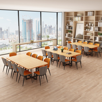 Leisure office conference table simple modern activity room negotiation long strip conference room rest area long table training table and chairs
