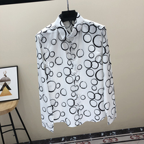 Autumn long sleeve shirt Ruffian handsome flower shirt men Korean version of very fairy clothes handsome fashion printing shirt tide