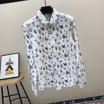British style printed Ice Silk long sleeve shirt men Korean fashion mens shirt personality handsome floral top