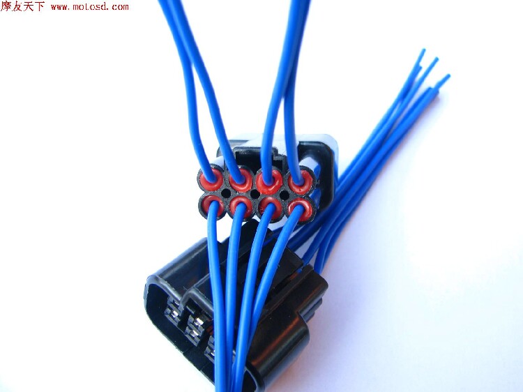 摩托车点火器专用插头圆口双排八线点火器标准插头