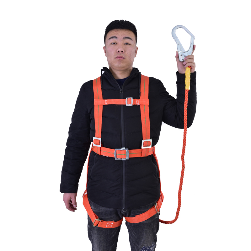 high-altitude working five-point safety belt outdoor construction site construction fall protection suit national standard double hook wear-resistant safety belt