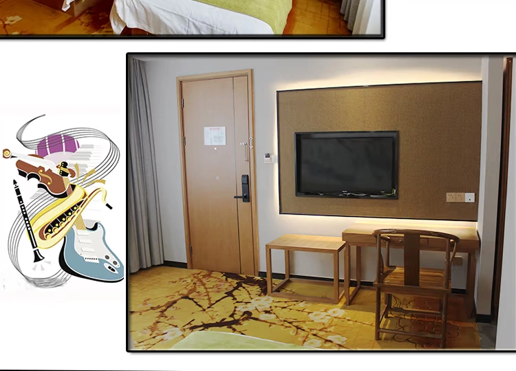 Giường khách sạn tùy chỉnh phòng khách phòng ngủ chính bàn máy tính túi mềm hỗ trợ tủ hành lý thiết kế phòng tiêu chuẩn đầy đủ đồ nội thất - Nội thất khách sạn