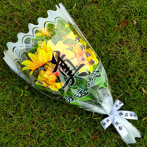Qingming tomb sweeping grave sacrifice to the grave plastic simulation fake flower chrysanthemum bundle memorial wreath white funeral supplies Cemetery
